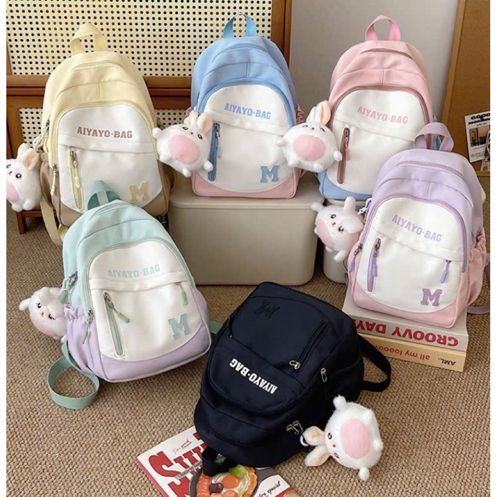 Balo phối màu pastel chữ M