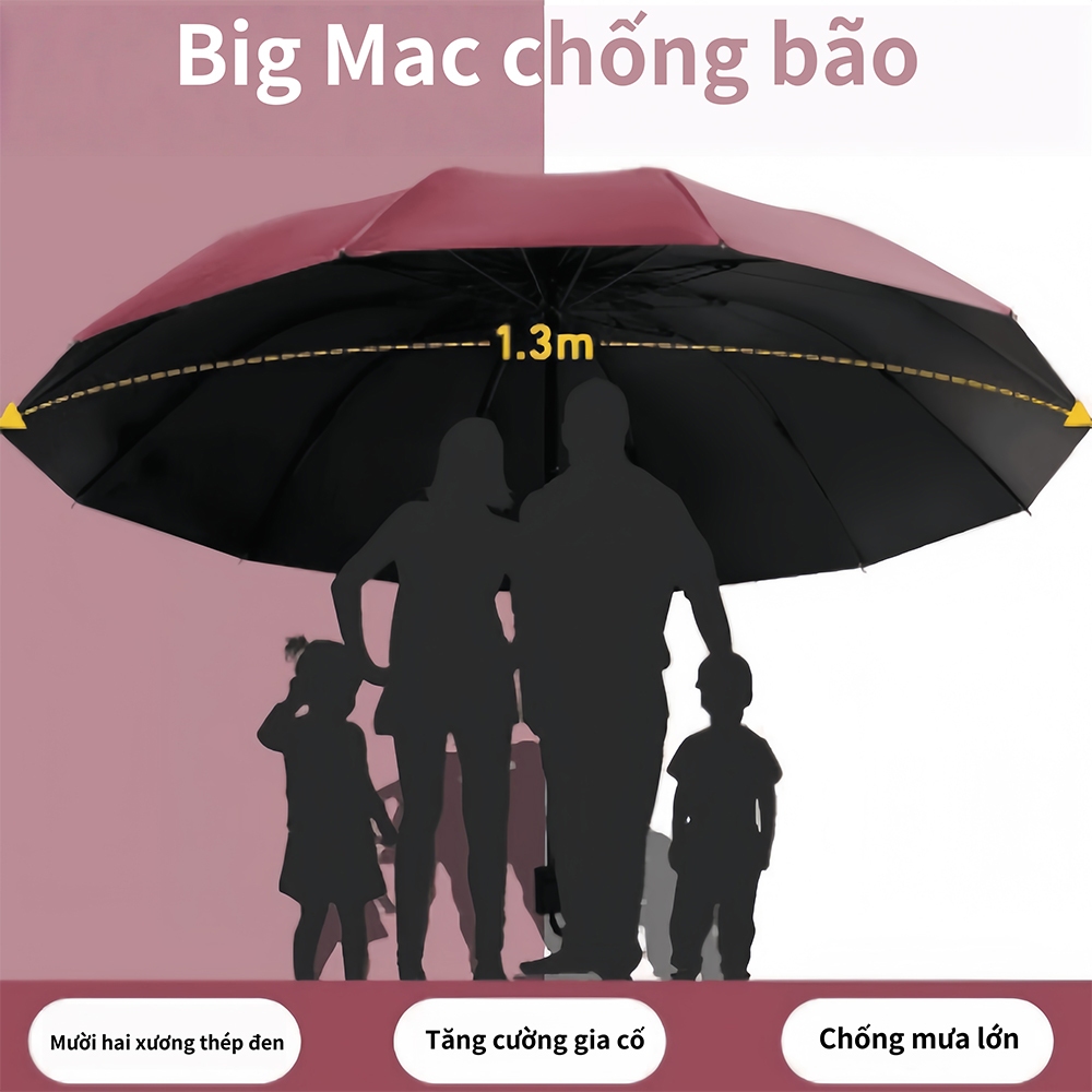 Ô dù gấp gọn chống tia UV cao cấp - Dù che nắng mưa mini tiện lợi, Đường kính 125cm