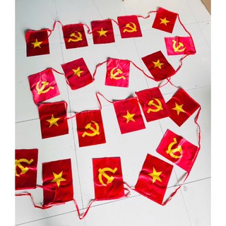 Cờ dây sao vàng-búa liềm in lụa