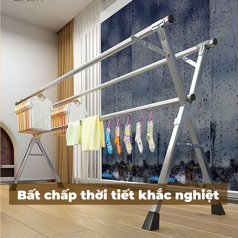 Sào phơi quần áo AVOHOME chính hãng loại giàn phơi có bánh xe treo quần áo cho cả gia đình