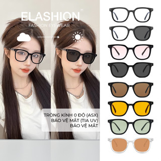  Kính đổi màu ELASHION Kính mắt thời trang Nam Nữ gọng vuông tinh tế điểm nhấn kim loại cuốn hút - E42 