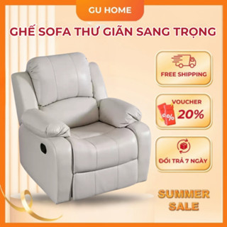 Ghế sofa đơn thư giãn cao cấp, Ghế làm nail, làm mi, spa chất liệu da bóng cao cấp hàng nhập khẩu M228