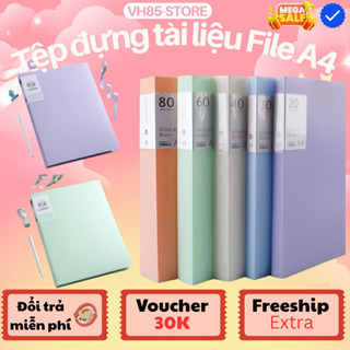  File Lá A4 Đựng Tài Liệu Nhiều Ngăn - Tệp Đựng Tài Liệu 30 60 80 Lá Chất Liệu PP Cao Cấp Bền Đẹp 