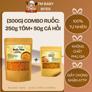 300g Combo Ruốc 2 Vị: Cá Hồi (50g) & Tôm Thịt(250g) [Mua 500g Tặng 50g Ruốc Tôm] - Ruốc Ăn Dặm Giàu Dinh Dưỡng Cho Bé