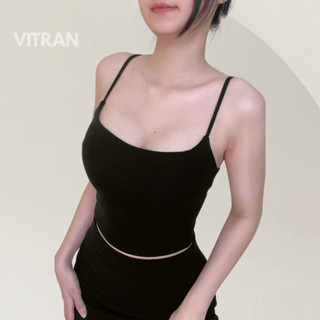 VITRAN BOUTIQUE Áo 2 Dây Ôm Croptop Thun Cotton Borip Co Giãn 4 Chiều Màu Sắc Đa Dạng Cơ Bản Đơn Giãn Minimal A4