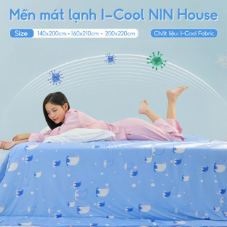 [CHĂN HÈ MÁT LẠNH] Mền lạnh I Cool Advance NIN House NM8027 1m6x2m1 hoạ tiết chữ | Chăn chần cotton Ice Silk