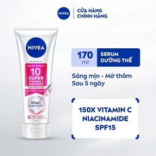  Serum Dưỡng Thể NIVEA 10 Super Vitamins & Skin Foods Sáng Da Mờ Thâm Sau 5 Ngày  170 ml  - 93830 