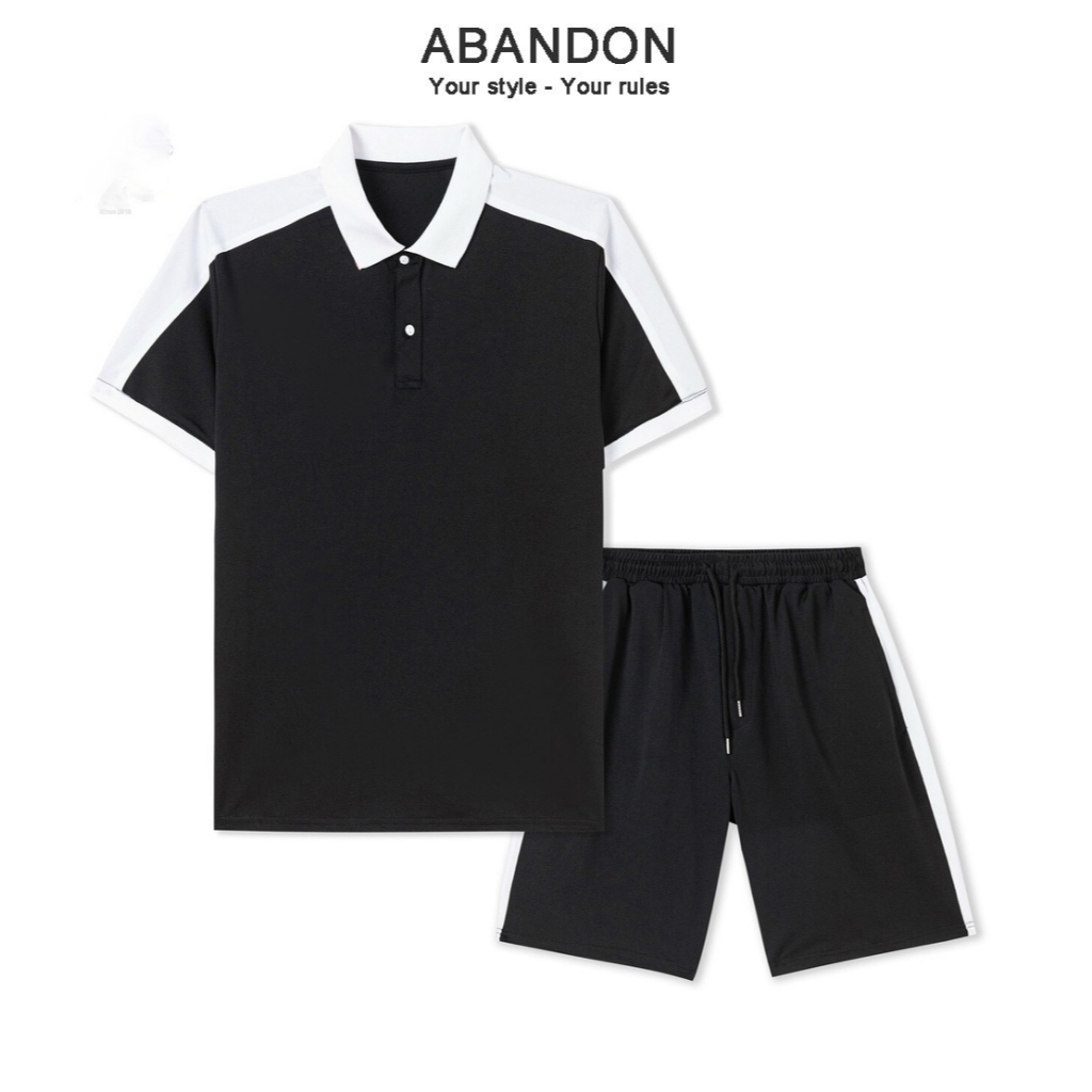 Đồ Bộ Quần Áo Nam Thể Thao Mùa Hè Polo Chất Thun Cá Sấu Co Giãn ABANDON J9