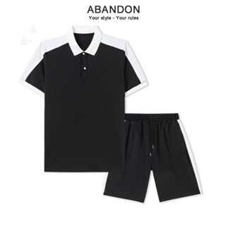 Đồ Bộ Quần Áo Nam Thể Thao Mùa Hè Polo Chất Thun Cá Sấu Co Giãn ABANDON J9
