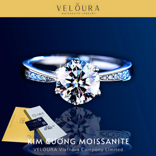 Nhẫn Cầu Hôn Nữ Kim Cương Moissanite 2 Carat - Chính Hãng VELOURA - Dáng Sáu Chấu | GRA VJN021.2