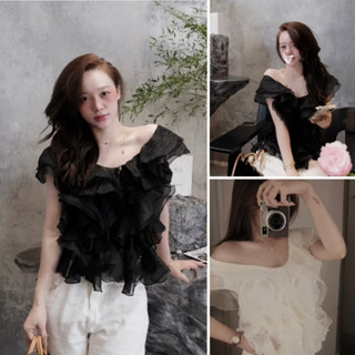 [HÀNG SẴN] ÁO KIỂU NỮ - ÁO TRỄ VAI VOAN BÈO BỒNG BỀNH ÁO VOAN CÁCH ĐIỆU CỔ V “ MYLANA TOP”