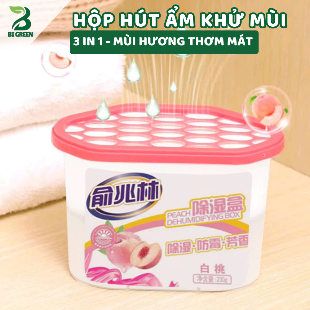 Hộp Hút Ẩm Khử Mùi Chống Ẩm 3in1 Hương Hoa Thơm Mát, Chống Ẩm Mốc Tủ Quần Áo, Tủ Giày, Phòng Vệ Sinh