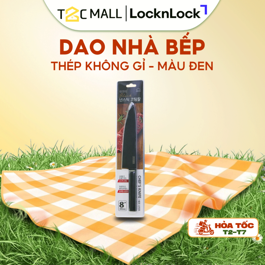 Dao nhà bếp LocknLock Bằng Thép Không Gỉ Màu Đen Cao Cấp Chính Hãng CKK311 - T2CMall