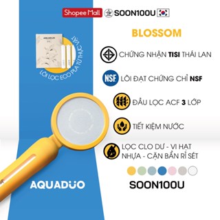 AQUADUO SF-580 BLOSSOM Cao Cấp - Đầu vòi sen tắm nhiều màu (lọc nước, tăng áp) - lõi lọc, SOON100U