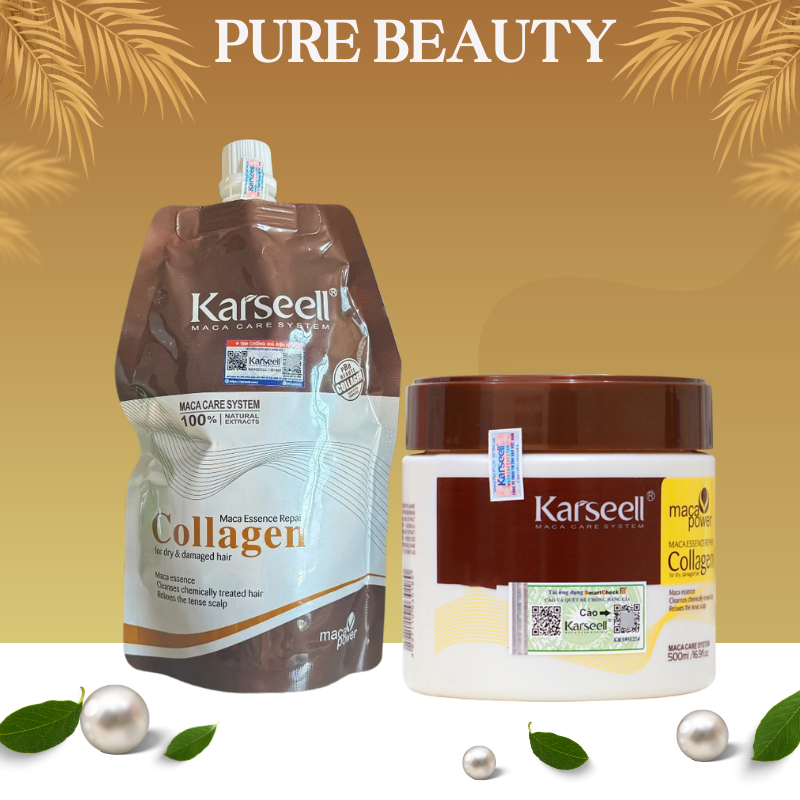 Kem ủ tóc phục hồi siêu mượt Collagen KARSEELL Maca Essence Repair 500ML Hương Thơm Nước Hoa