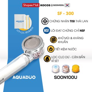  SF-300B Đầu vòi sen tắm  tăng áp lọc nước  + 3 Thanh lọc nước Aquaduo 