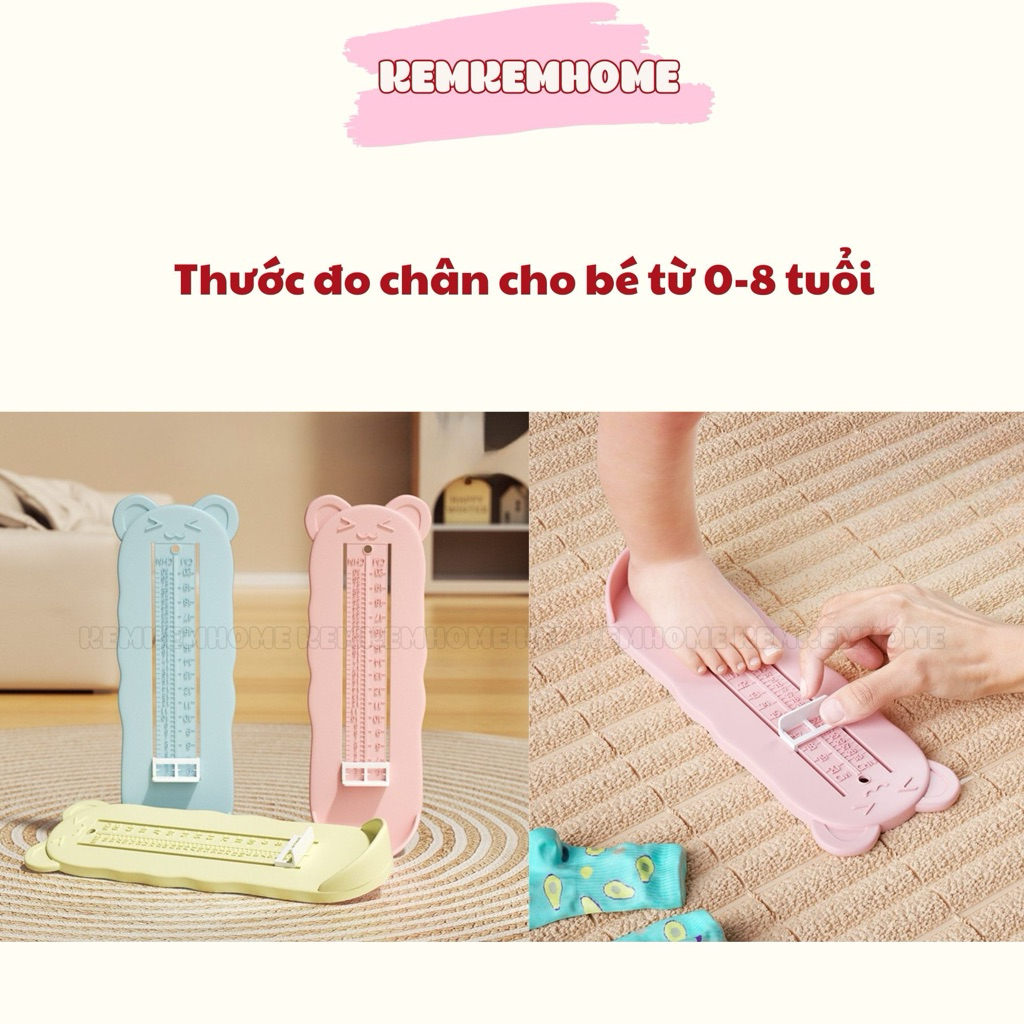 Dụng cụ đo chân cho bé từ 0 - 8 tuổi, đo chiều dài bàn chân cho trẻ em