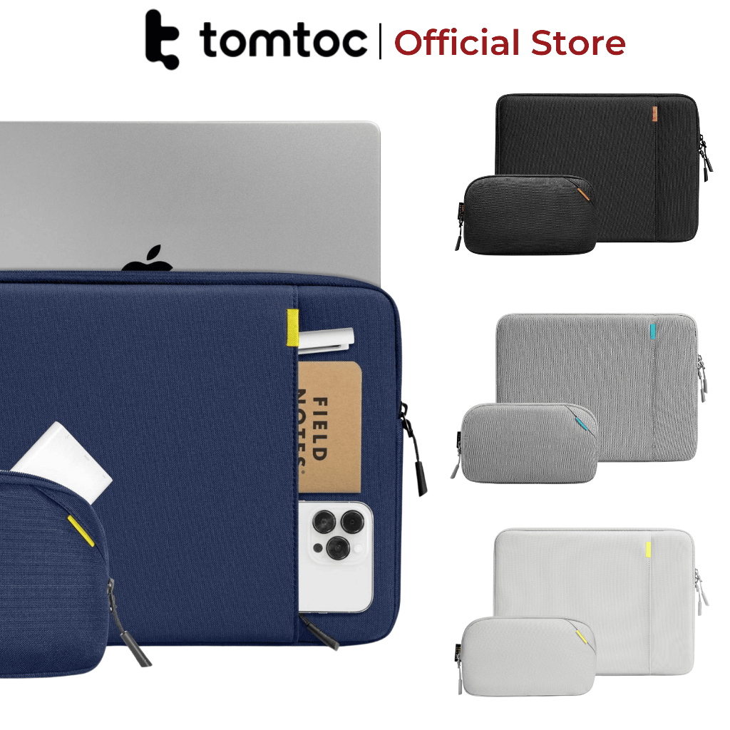 Túi chống sốc (kèm túi phụ kiện) Tomtoc Protective 360 cho Macbook/Laptop 13/13,6/14/15/16 inch -A13