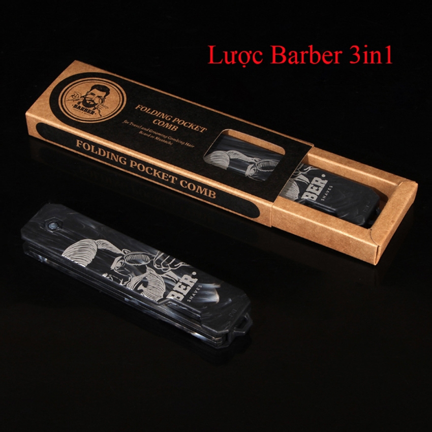 Lược Tạo Kiểu Barber 3in1 Đa Di Năng Thiết Kế Răng Rộng Gấp Bỏ Siêu Sang Chảnh