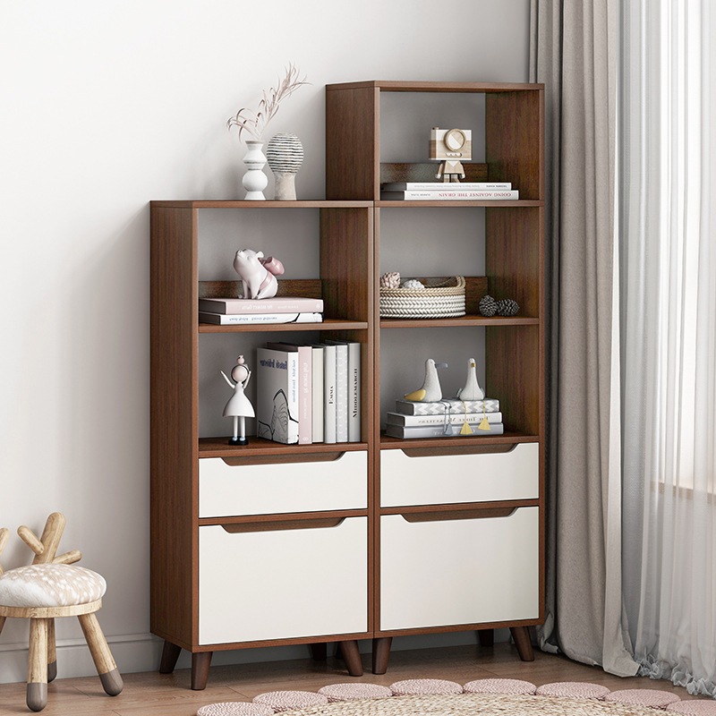 Tủ bắc âu CNC KÍN LƯNG, kệ sách để sàn đa năng, tủ sách có ngăn kéo tiện lợi chất liệu gỗ MDF TAGO ND90 | BigBuy360 - bigbuy360.vn