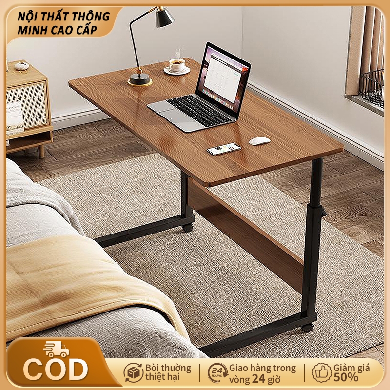 Bàn Học bàn học gấp gọn bàn làm việc tại nhànâng hạ thông minh có bánh xe di chuyển bàn học 60cm bàn