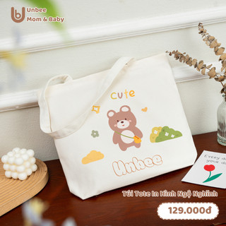 Túi tote Unbee in hình ngộ nghĩnh kích thước 30*35*6cm - Túi đựng đồ Mẹ và Bé