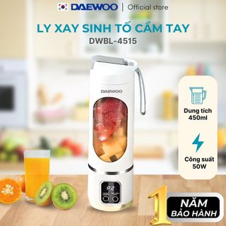 Ly Xay Cầm Tay DAEWOO DWBL-4515 (450ml) – Xay Sinh Tố, Trái Cây Nhanh Chóng, Tiện Lợi