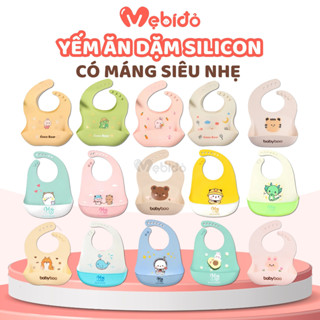 Yếm Ăn Dặm Silicon Yếm Ăn Dặm Cho Bé Có Máng Siêu Nhẹ Chống Thấm Nước Dễ Vệ Sinh An Toàn Cho Bé- Shop Mẹ Bí Đỏ