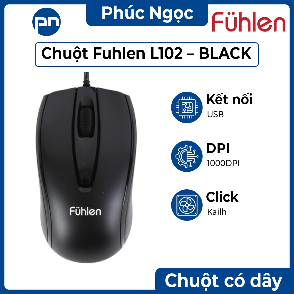 Chuột máy tính có dây Fuhlen L102,chuột máy tính chính hãng Fuhlen - Phúc Ngọc Computer