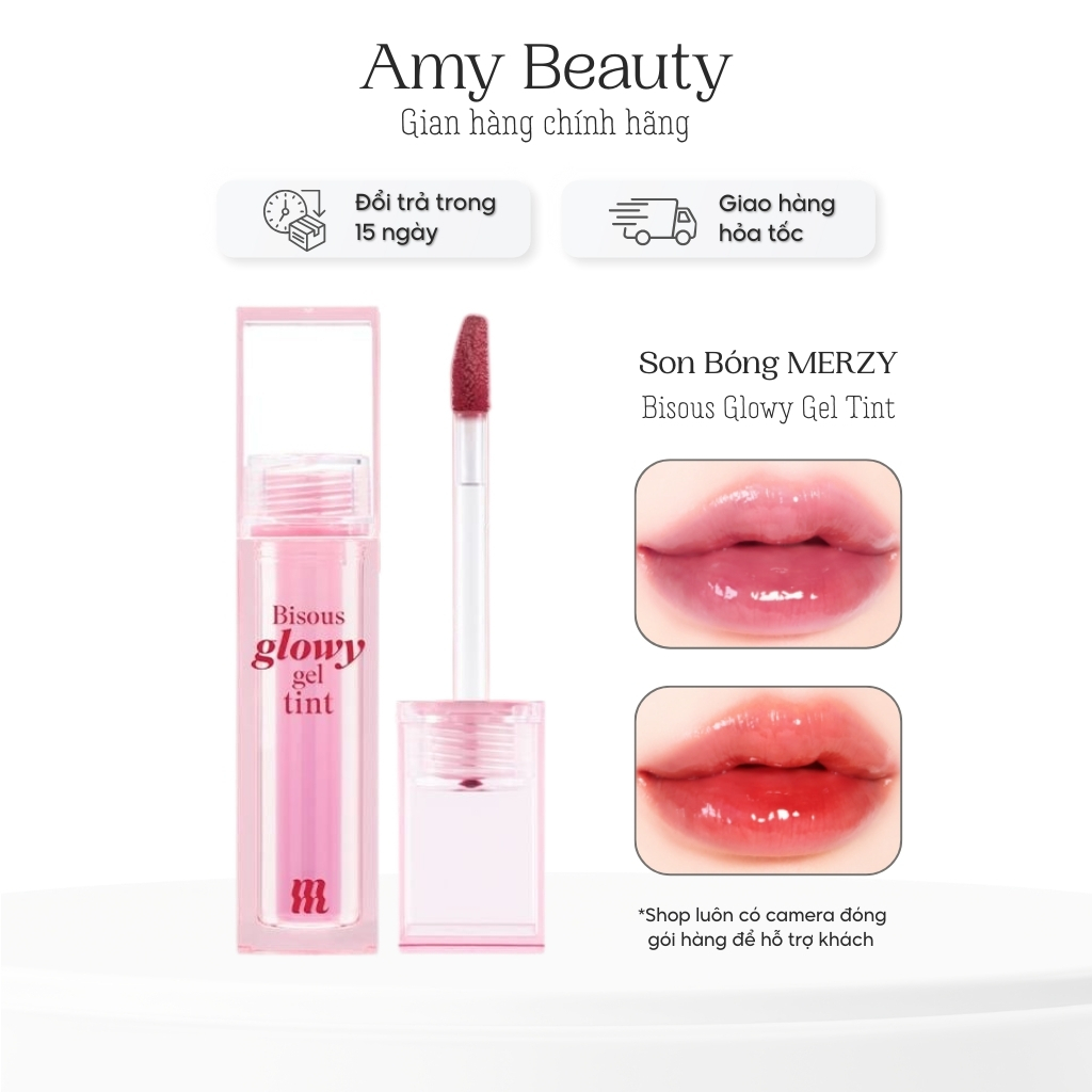 Son Bóng Pha Lê Căng Mọng, Bền Màu Merzy Bisous Glowy Gel Tint