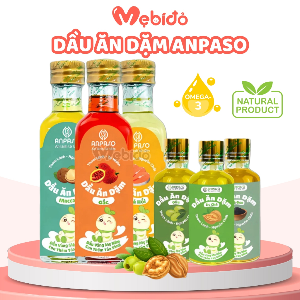 Dầu Ăn Dặm Cho Bé Anpaso Bổ Sung DHA, Cải Thiện Biếng Ăn Cho Bé - Shop Mẹ Bí Đỏ