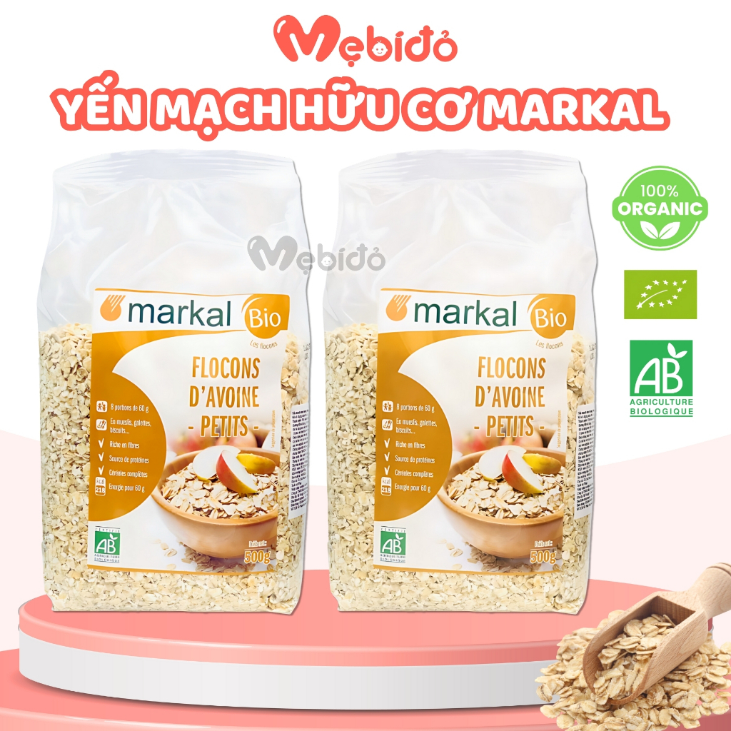 Yến Mạch Cám Vỡ Hữu Cơ Markal Cho Bé Ăn Dặm Cháo Yến mạch Sữa Yến Mạch Shop Mẹ Bí Đỏ