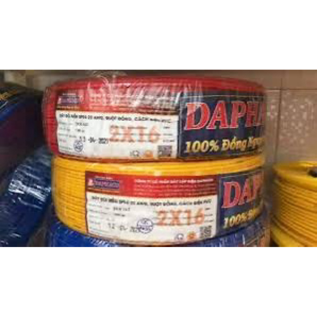 Dây điện đôi mềm Daphaco bọc dẹp (1.5 - 2.5 - 4.0 - 6.0) chính hãng, bán lẻ 1 mét.