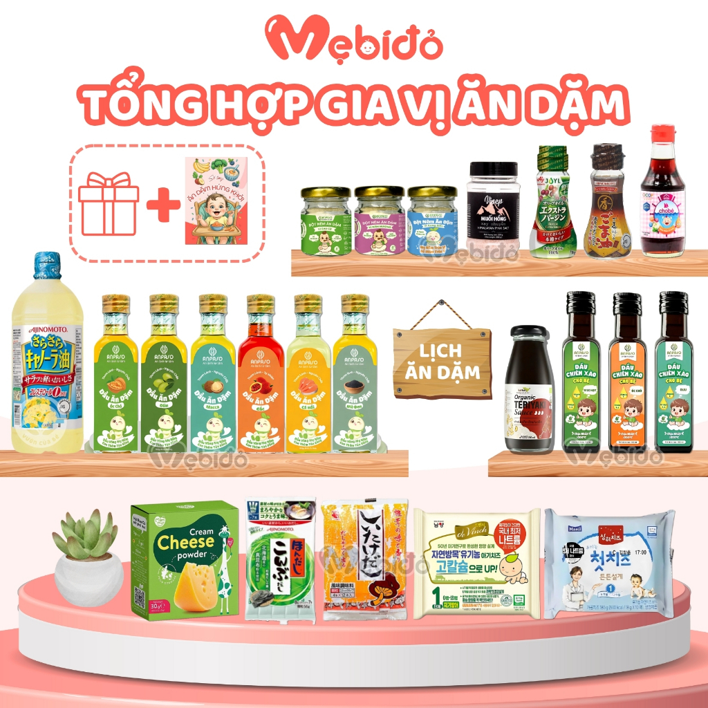 Set Dầu Ăn Dặm Gia Vị Hạt Nêm Cho Bé Ăn Dặm Tăng Cường Dinh Dưỡng - Shop Mẹ Bí Đỏ