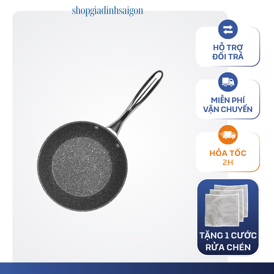CHẢO VÂN ĐÁ HOA CƯƠNG GREENCOOK 20CM
