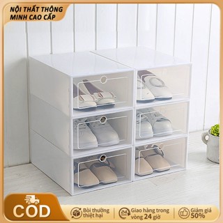 Hộp Đựng Giày Lắp Ráp Thông Minh Hộp Để Giày Nhựa Cứng Trong Suốt Đa Năng Tiện Lợi Chống Bụi Bẩn