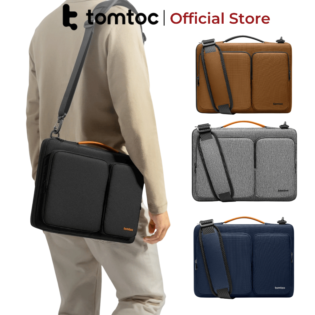 Túi đeo chéo chống sốc cho Macbook/Laptop Tomtoc Shoulder Bag 13/13,6/14/15/16 inch chính hãng -A42