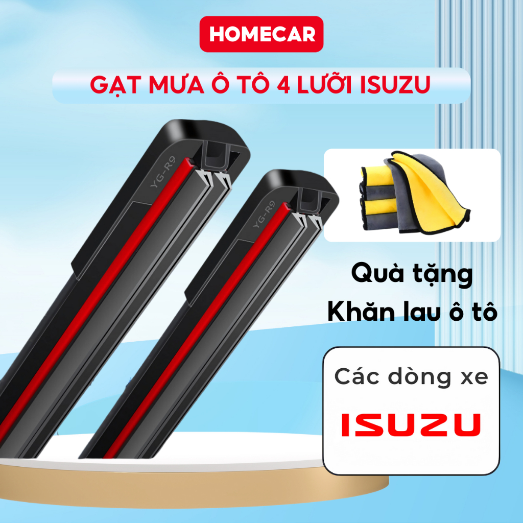 Cần Gạt Nước Ô Tô 4 Lưỡi Isuzu D-Max mu-X Chính Hãng Chống Ồn Bền Đẹp Thay Thế Dễ Dàng