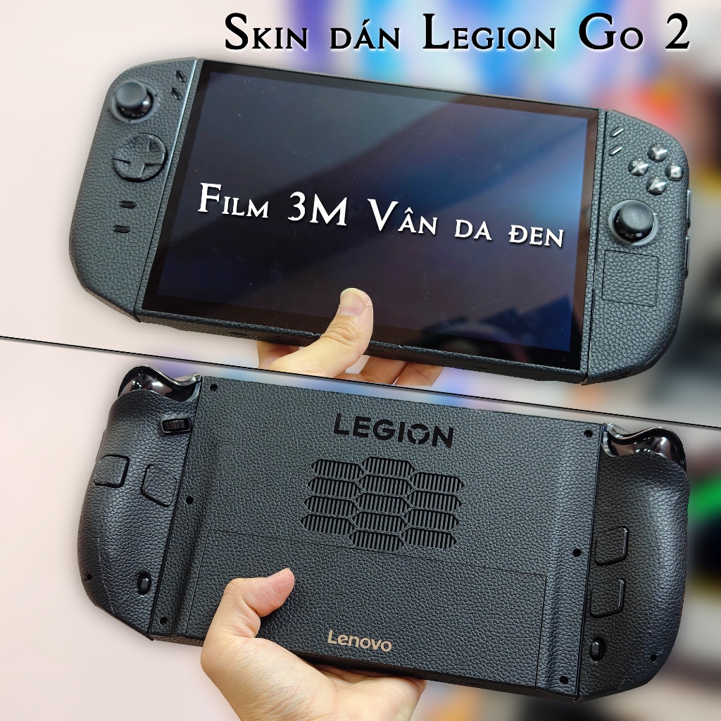 Miếng dán da 3M cho Legion Go 1 / Legion Go 2 | Skin Film 3M vân da đen dán máy chơi game Lenovo Leg