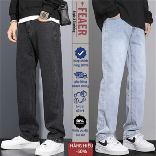 Quần jean nam Đen Xám Trầm Smoke ống suông rộng BG01, quần bò nam baggy chất jeans cao cấp phong cách Retro - Helloyou