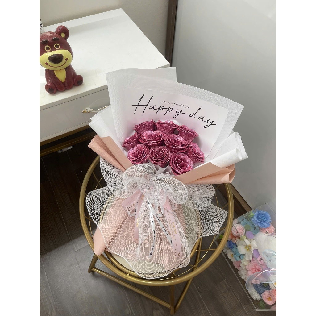 Bó hoa kim tuyến 10 bông loang