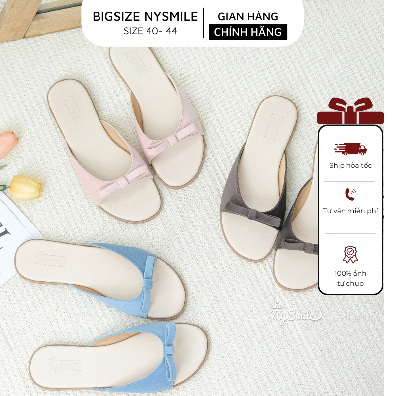Dép nữ BIG SIZE ( 35 - 42 ) Dép nữ nơ dép đi chơi dép nữ hè , dép nơ dễ thương - THENYSMILE - GANBI 