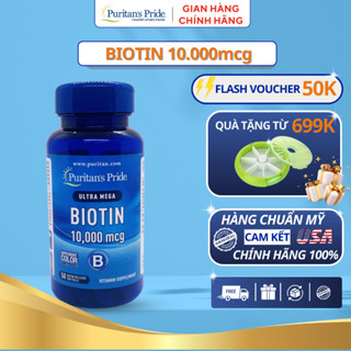 Viên uống giúp mọc tóc, đẹp da Puritan's Pride Ultra Mega Biotin 10000 mcg 100 viên của Mỹ