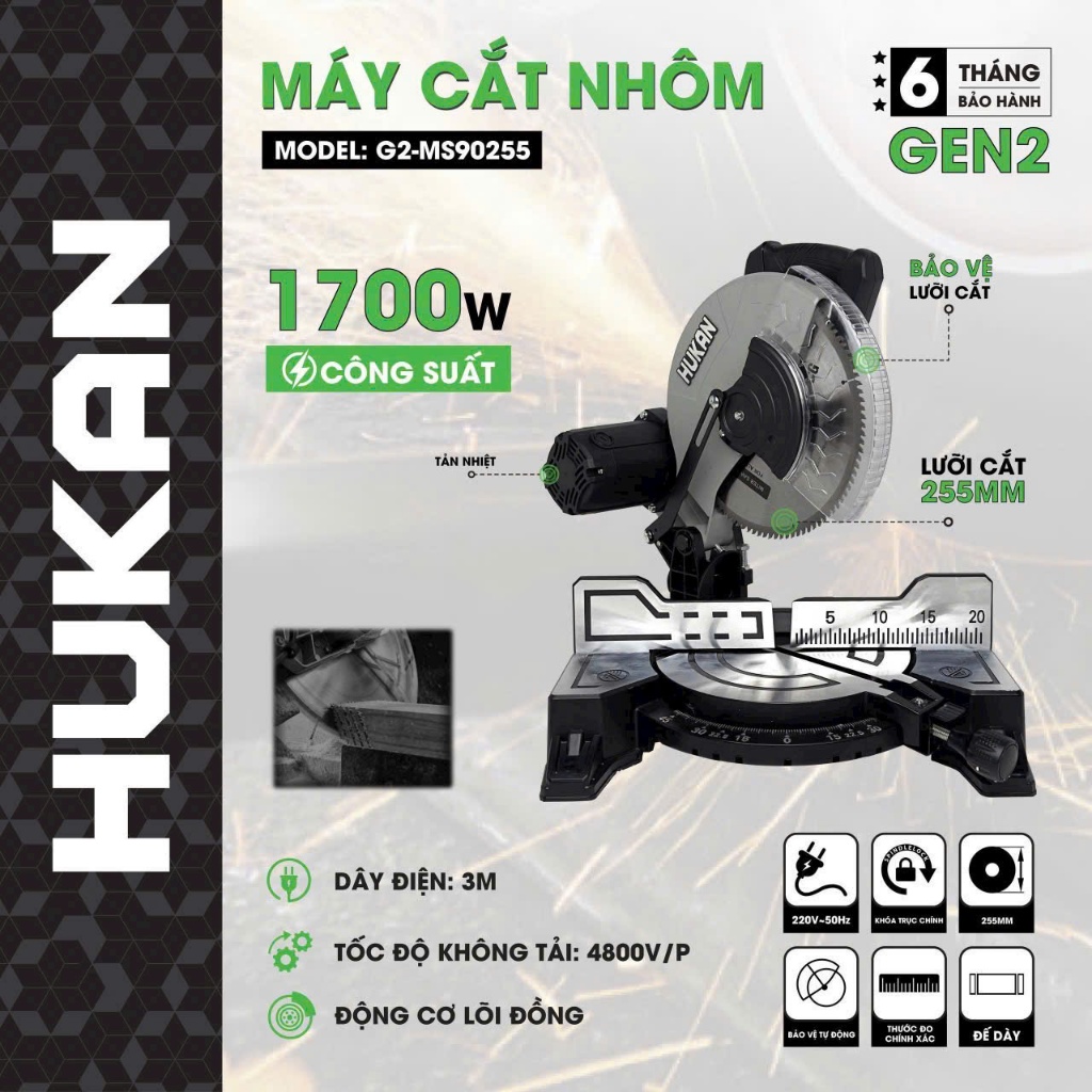 HUKAN G2-MS90255 – Máy cắt nhôm thế hệ mới
