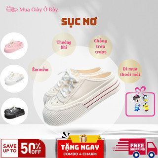   Tặng combo 4 charm  Dép Sục Fashion Nữ EVA Mềm Mại Chống Trơn trượt êm mềm thoáng khí tiện dụng 