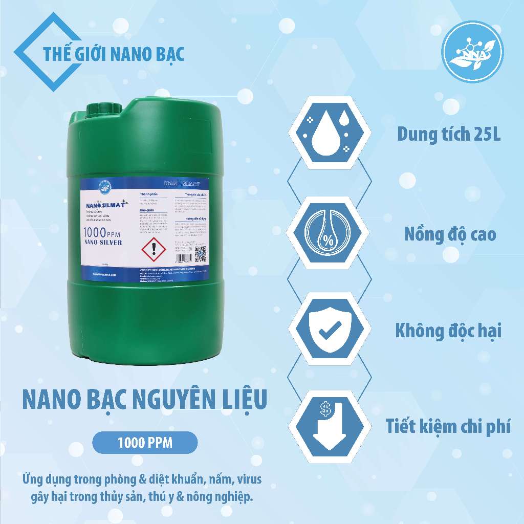 Nano bạc thủy sản⚛️Nano bạc SILMAT 1000ppm phòng bệnh cho tôm cá