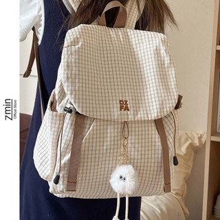 Balo kẻ nữ đi học thời trang Zmin, đựng vừa laptop 14 inch, A4 - Z155