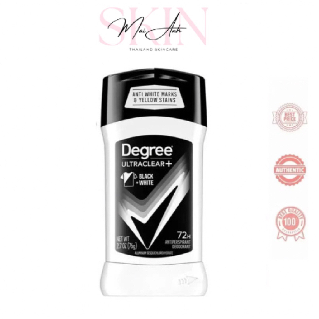 [Chính Hãng] Lăn Khử Mùi Degree Men UltraClear Antiperspirant Deodorant Stick Black + White 76g