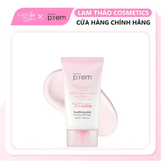 Kem Chống Nắng Vật Lý Cải Tiến Mới Nâng Tone Trắng Hồng Make P:rem Soothing Pink Tone Up Sun Cream SPF50+ PA++++ 