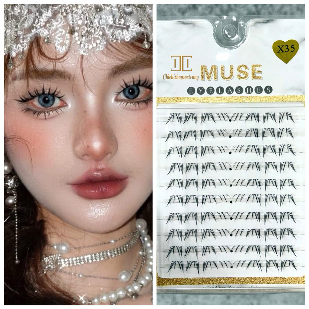Mi Muse X35 mi dưới mẫu mi chiếm chọn Spotlight trang điểm chuyên nghiệp 10 hàng 1 hộp